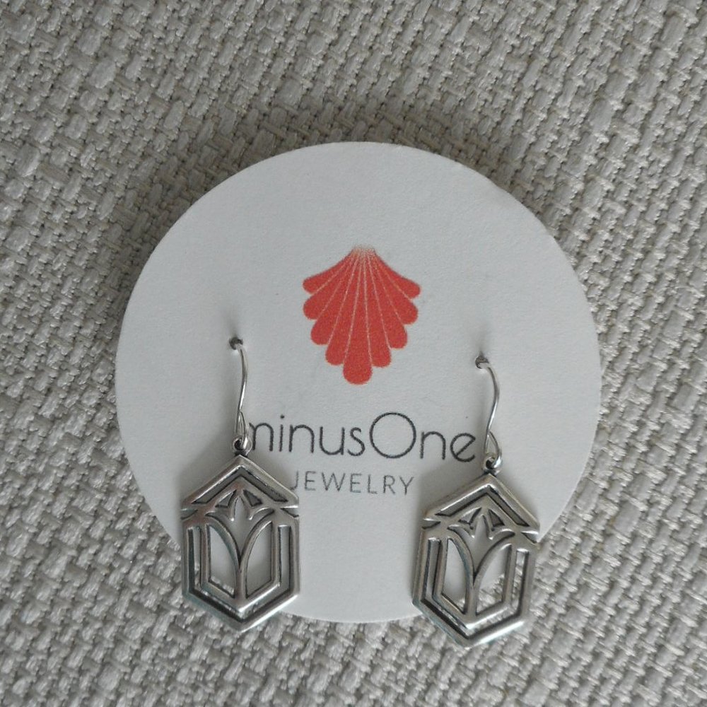 Frank Lloyd Wright Antiqued Window Earrings, Sterling